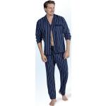 Marineblaue bader Pyjamas lang aus Baumwolle für Herren Übergrößen 