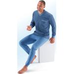 Blaue bader Pyjamas lang aus Baumwolle für Herren Größe 3 XL 
