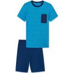 Schiesser Aqua Kurze Kinderschlafanzüge aus Baumwolle für Babys Größe 140 