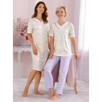 Fliederfarbene Unifarbene Nachhaltige Pyjamas lang aus Baumwolle für Damen für den für den Sommer 