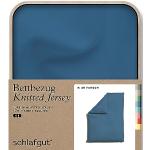 Blaue Unifarbene Schlafgut Bio Bettwäsche Sets & Bettwäsche Garnituren mit Reißverschluss aus Jersey 155x220 