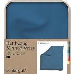 Blaue Unifarbene Schlafgut Bio Bettwäsche Sets & Bettwäsche Garnituren mit Reißverschluss aus Jersey 200x200 