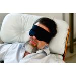 Schwarze Bio Nachhaltige Schlafmasken & Schlafbrillen mit Tiermotiv aus Seide für Herren 