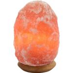 Orange SCHLAFWELT Runde Salzkristalllampen aus Holz E14 