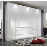 Weiße Moderne Franco Möbel 6-türige Kleiderschränke mit Schublade Breite 250-300cm, Höhe 200-250cm, Tiefe 50-100cm 