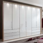 Weiße Moderne Franco Möbel 3-türige Kleiderschränke aus Eiche mit Schublade Breite 300-350cm, Höhe 200-250cm, Tiefe 50-100cm 