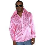 Rosa Rüschenhemden aus Polyester für Herren Größe 3 XL 