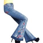 Hellblaue Ripped Jeans & Zerrissene Jeans aus Denim für Damen Große Größen 