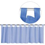 Blaue Unifarbene Moderne Scheibengardinen & Küchengardinen aus Textil transparent 