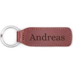 Braune Schlüsselanhänger & Taschenanhänger aus Büffelleder personalisiert 