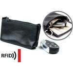 Silberne Delmon Varone Schlüsseletuis & Schlüsseltaschen mit Reißverschluss aus Leder mit RFID-Schutz 