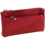 Rote Gesteppte Herrenschlüsseletuis & Herrenschlüsseltaschen mit Reißverschluss aus Leder 