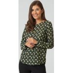 Olivgrüne Gepunktete Langärmelige Langarmblusen aus Polyester für Damen Größe XL 