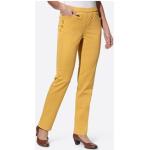Ockerfarbene Bestickte Classic Nachhaltige Jeans mit Stickerei aus Baumwolle für Damen Größe XXL 