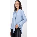 Reduzierte Hellblaue Elegante Langärmelige LOUIS and MIA V-Ausschnitt Festliche Blusen mit Knopf aus Polyester für Damen Größe M für den für den Frühling 