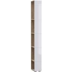 Weiße Moderne BestLivingHome Rechteckige Bücherregale aus Eiche Breite 0-50cm, Höhe 200-250cm, Tiefe 0-50cm 