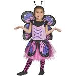 Pinke Das Kostümland Die Schöne und das Biest Belle Schmetterling-Kostüme aus Satin für Kinder 
