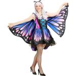 Blaue Buttinette Schmetterling-Kostüme aus Satin für Damen Größe XS 