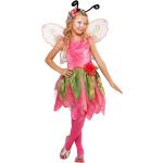 Pinke Buttinette Wasserfall-Ausschnitt Schmetterling-Kostüme mit Glitzer aus Taft für Kinder Größe 110 