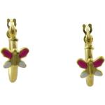 Rosa Schmetterling Ohrringe mit Insekten-Motiv aus Gold 14 Karat für Kinder 1-teilig 