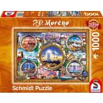 1000 Teile Schmidt Spiele Puzzles mit Leuchtturm-Motiv 