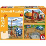 24 Teile Schmidt Spiele Baustellen Kinderpuzzles 