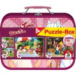 Schmidt Spiele - Kinderpuzzle - Bibi und Tina: Puzzle-Box im Metallkoffer, 4 Puzzle!