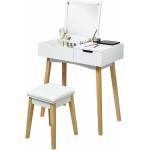 Weiße Design Tische aus Massivholz mit Schublade Breite 100-150cm, Höhe 100-150cm, Tiefe 0-50cm 