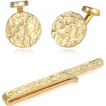 Goldene Elegante Kuzzoi Runde Krawattennadeln & Krawattenspangen aus Silber handgemacht für Herren 