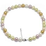 Bunte Perlenketten aus versilbert mit Echte Perle für Damen zum Muttertag 