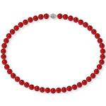 Rote Perlenketten aus versilbert für Damen zum Valentinstag 