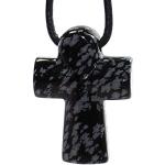 Kreuzanhänger mit Obsidian 