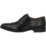Schwarze Business Derby Schuhe mit Schnürsenkel aus Leder für Herren 