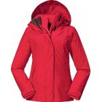 Burgundfarbene Wasserdichte 3-in-1 Jacken mit Reißverschluss aus Fleece für Damen Größe XL 