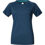 Blaue Melierte Schöffel T-Shirts aus Polyester für Damen Größe L 