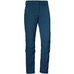 Blaue Schöffel Engadin Zip Off Hosen mit Reißverschluss für Damen Größe L 