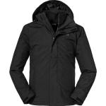 Schwarze Wasserdichte Atmungsaktive Schöffel Partinello 3-in-1 Jacken mit Reißverschluss für Herren Größe XL 