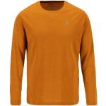 Orange Melierte Langärmelige Schöffel Rundhals-Ausschnitt Jerseyshirts für Herren Übergrößen für den für den Frühling 