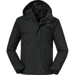Reduzierte Schwarze Winddichte Atmungsaktive Schöffel Partinello 3-in-1 Jacken mit Kapuze für Herren Größe XL 