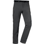 Graue Zip Off Hosen mit Reißverschluss aus Nylon für Herren Übergrößen 
