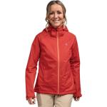 Rote Wasserdichte Winddichte Atmungsaktive Schöffel Easy Regenjacken mit Reißverschluss aus Polyester für Damen Größe XS 