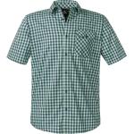 Mintgrüne Karo Kurzärmelige Schöffel Shirts mit Tasche mit Knopf für Herren Größe S 