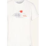 Weiße Melierte Schöffel T-Shirts aus Polyester für Damen Größe M 