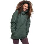 Dunkelgrüne Schöffel Winterjacken mit Reißverschluss aus Polyester mit Reflektoren für Damen Größe XS für den für den Winter 