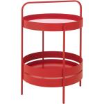 Rote Moderne Runde Runde Glastische 40 cm pulverbeschichtet aus Glas Breite 0-50cm, Höhe 0-50cm, Tiefe 0-50cm 