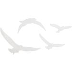 Weiße Schönbuch Hakensets mit Vogel-Motiv pulverbeschichtet aus Metall 