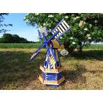 Royalblaue Deko-Windräder aus Massivholz Solar 