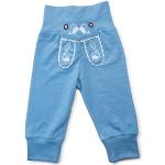 Hellblaue Schöneberger Kinderlederhosen mit Knopf aus Leder für Babys Größe 56 