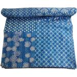 Blaue Bestickte Bio Tagesdecken & Bettüberwürfe aus Baumwolle Handwäsche 220x270 