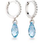 Blaue Elegante Diamant Ohrringe aus Silber für Damen 